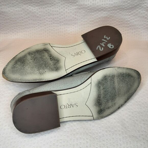 Franco Sarto Loafers Beige Women Size 7M Heeled Shoes IRENA Almond Pointed Toe - Picture 9 of 9